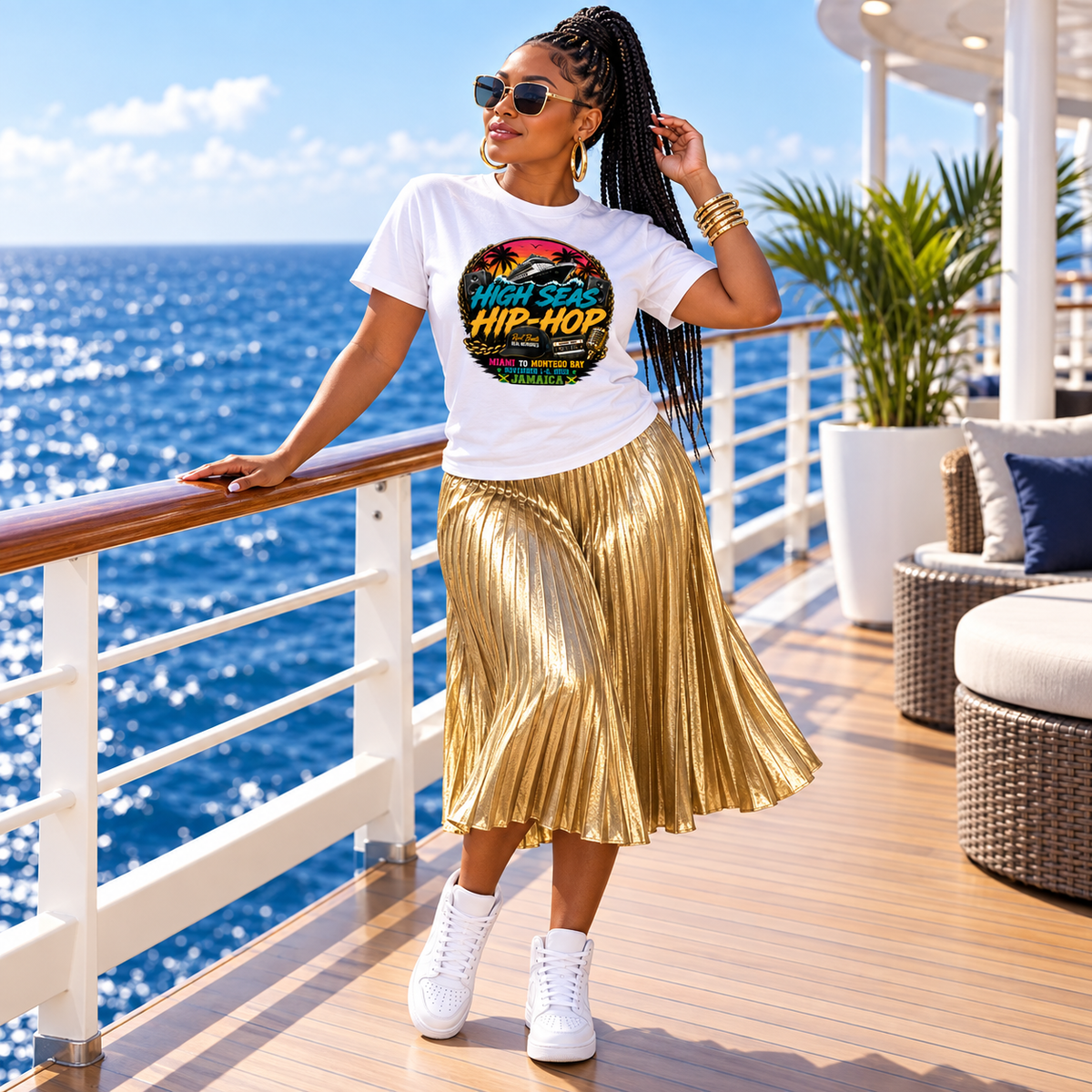 High Seas Hip Hop Cruise 2026 Miami to Jamaica T-Shirt