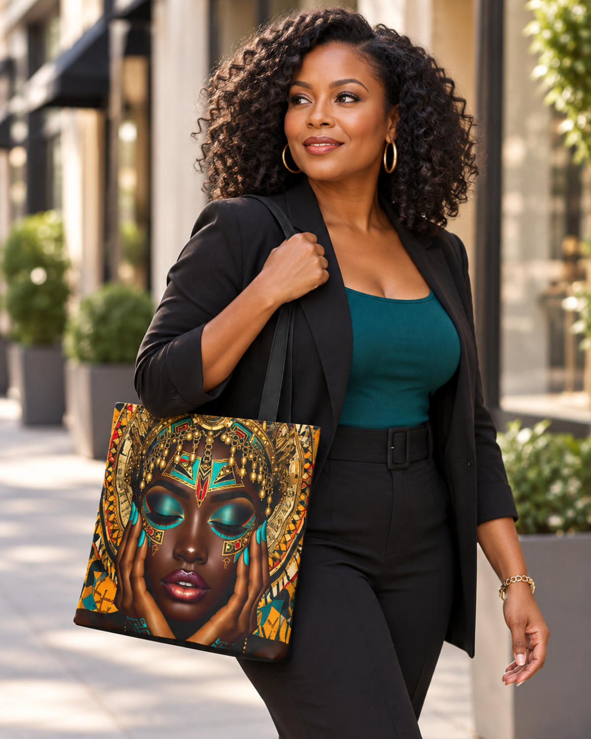 Bohemian Goddess Tote Bag | Cultural Art Carryall, Stylish Shopper & Unique Gift for Her
